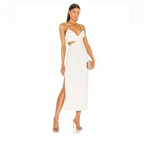 Bardot Cut Out Slit Midi Dress